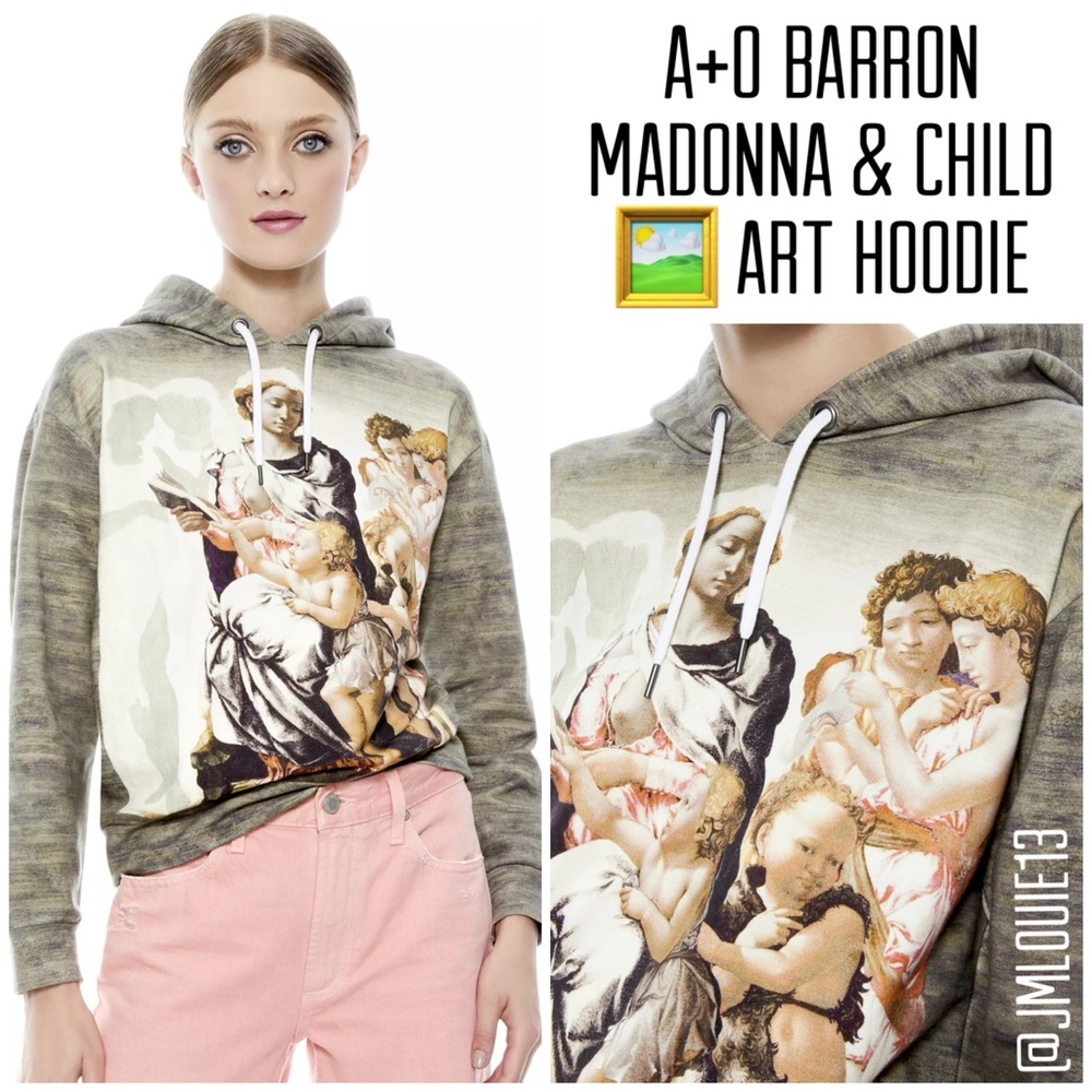 Alice + Olivia Barron Madonna & Child Wide Sleeve Hoodie